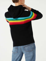 Gestricktes Sweatshirt mit Regenbogen-Intarsie
