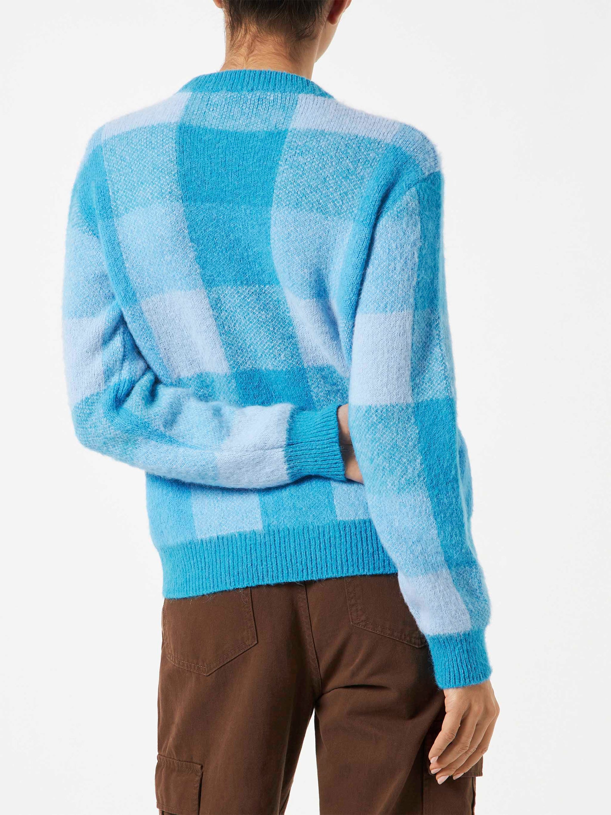 Woman brushed sweater with check pattern - MC2 Saint Barth