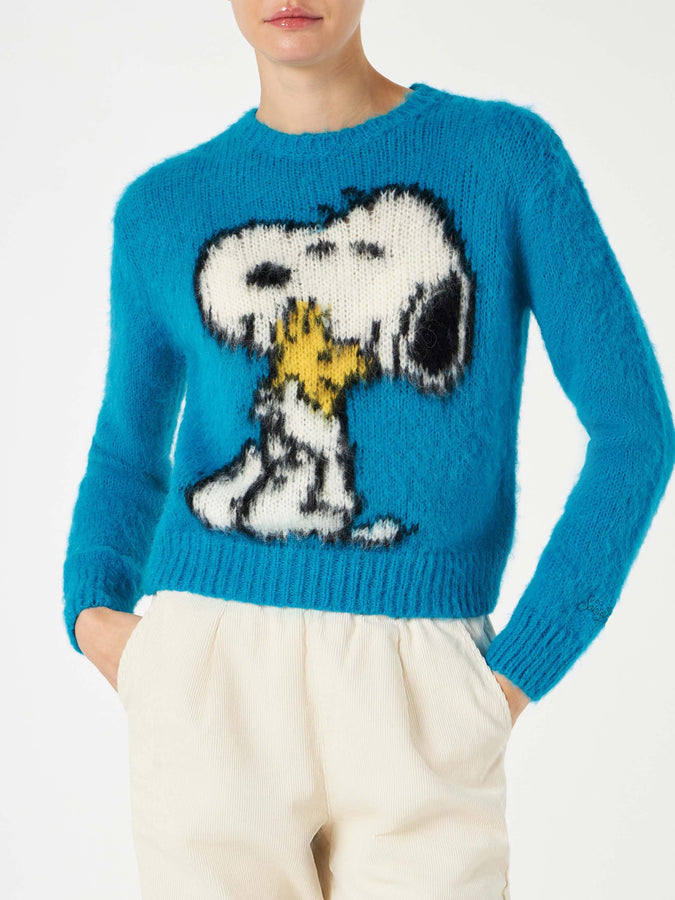 Mc2 Saint Barth Maglia da donna garzata con stampa Snoopy | SNOOPY - EDIZIONE SPECIALE PEANUTS™