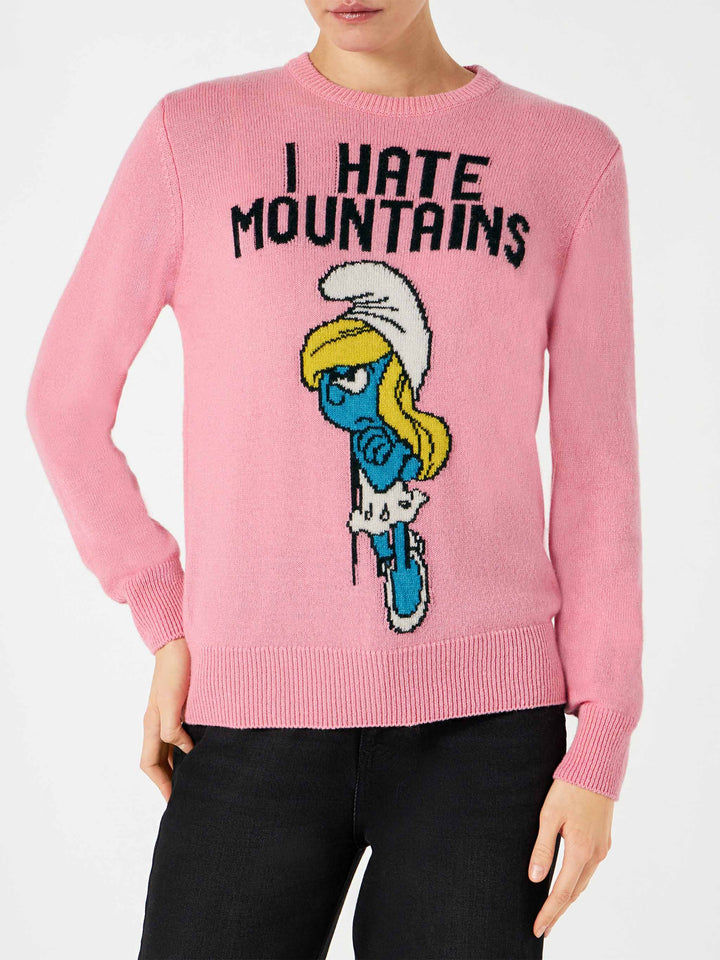 Woman pink sweater I hate Mountains Smurfette | ©PEYO SPECIAL EDITION