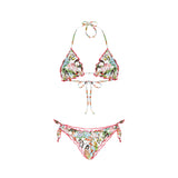 Damen-Triangel und frecher Bikini mit Tattoo-Print