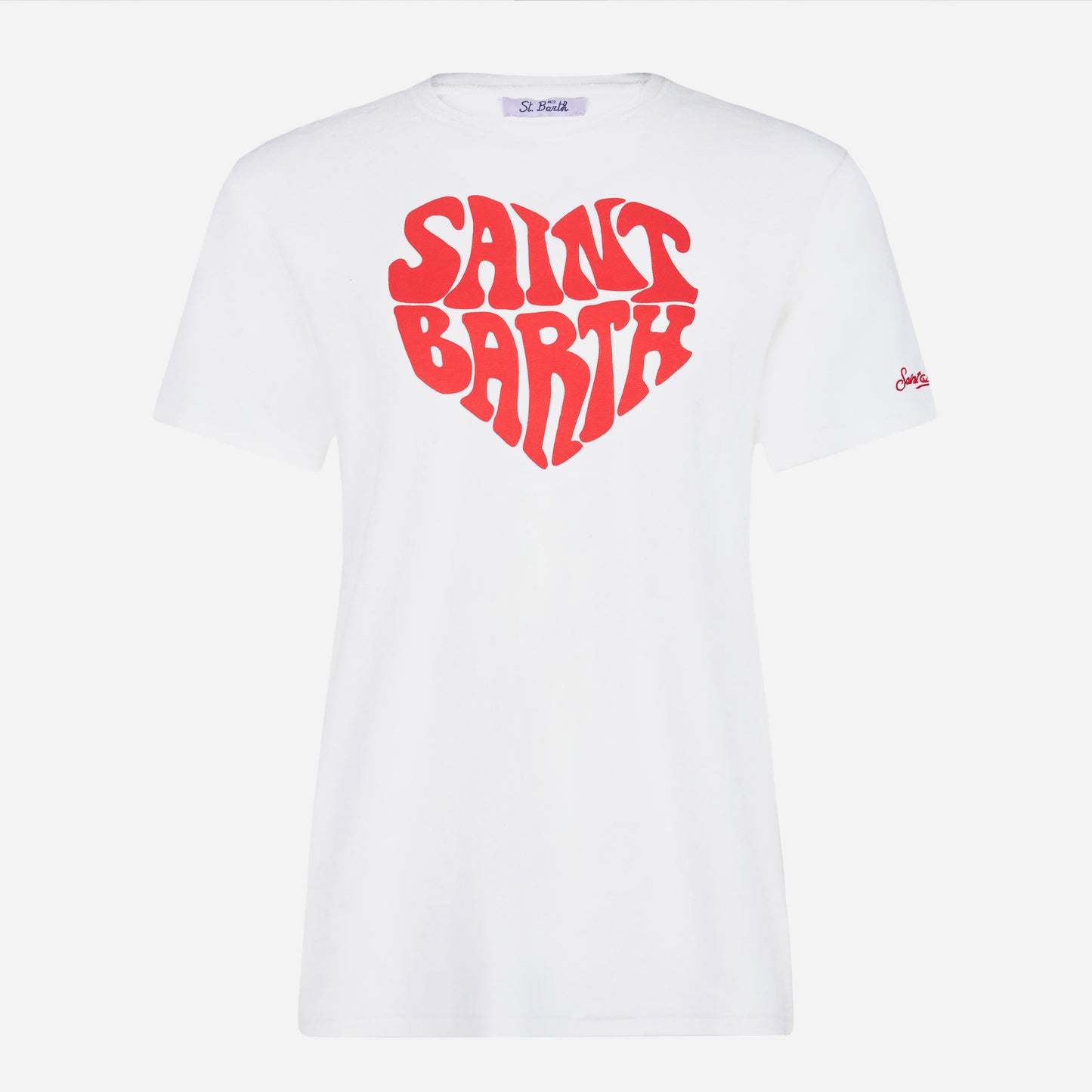 Woman cotton t-shirt with Saint Barth lettering