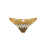 Gold chevron knitted cheeky swim briefs