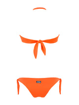 Orange drapierter Bandeau-Bikini